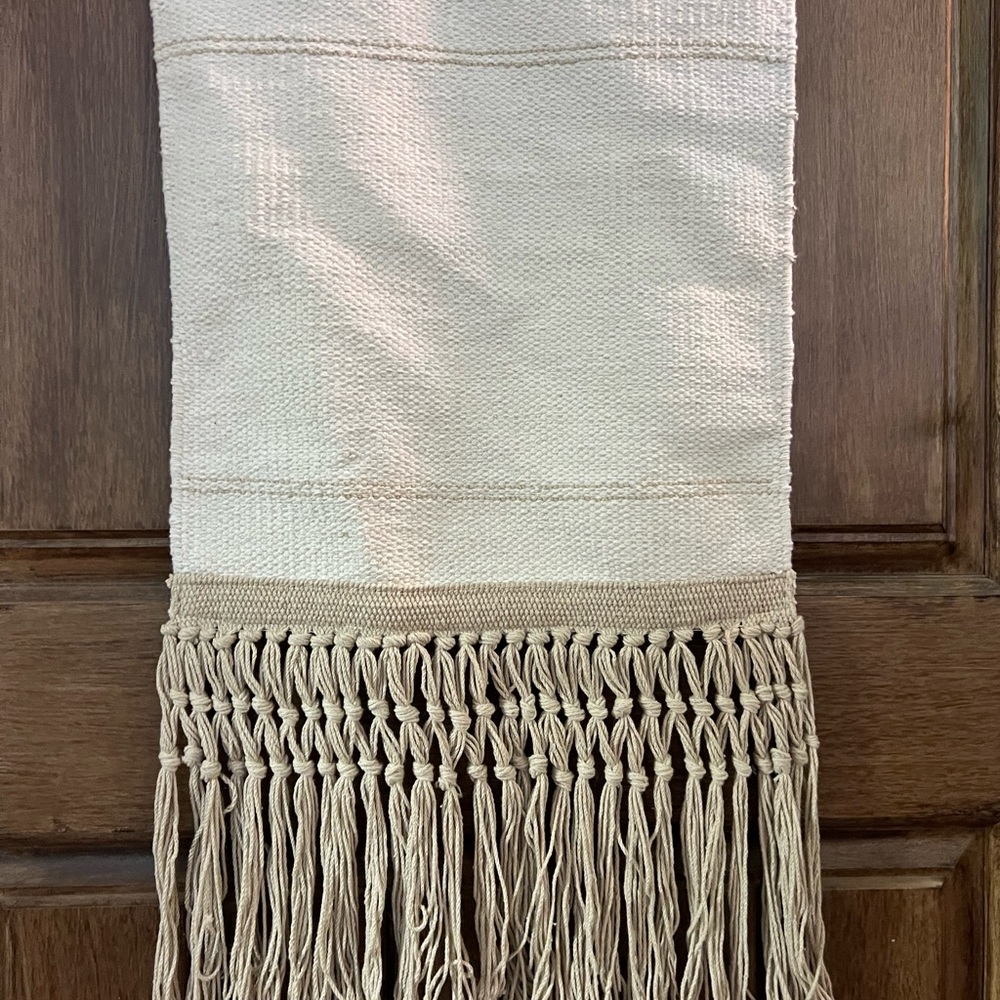Bohemian Wall Hanging with Black and Cream Patterns - Picture 5 of 5